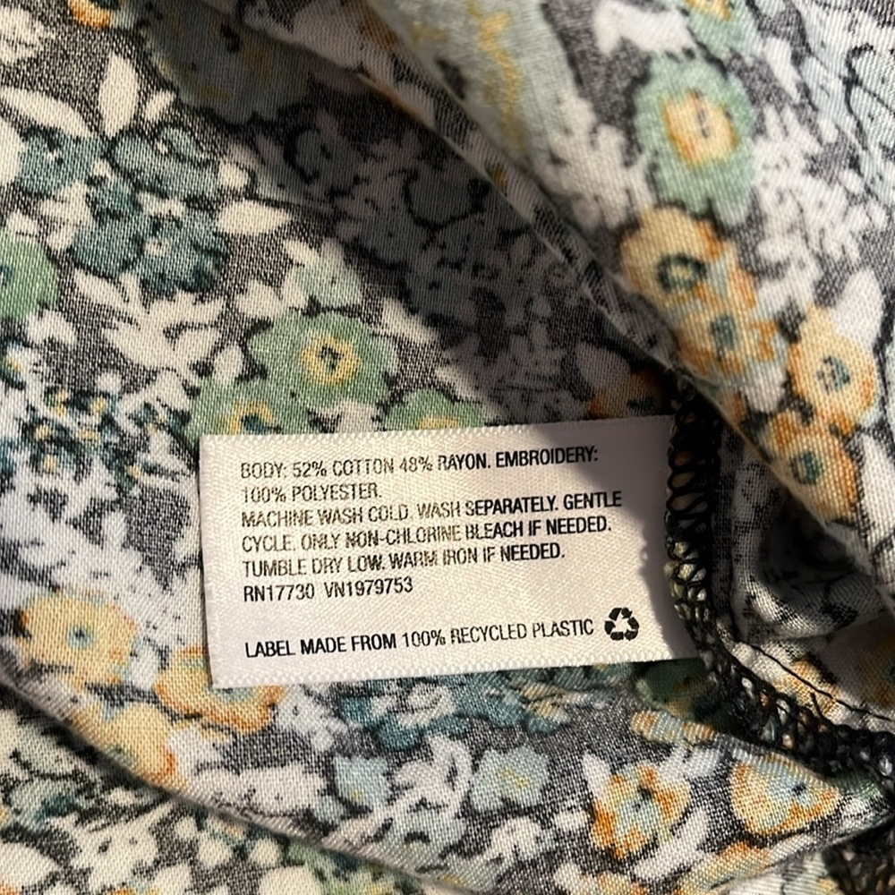 Universal Thread Floral Print Large Collar Embroi… - image 7